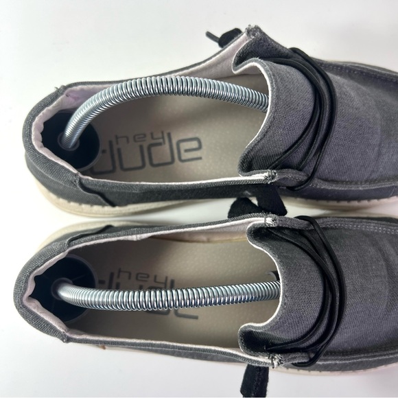 Hey Dude Wendy Chambray Off Black Ladies Slip On Shoes Loafers Size 8 - Picture 8 of 10